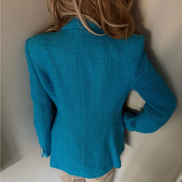 New Zara Elegant Blue Double-Breasted Women's Blazer with Gold Buttons! - Picture 8 of 8